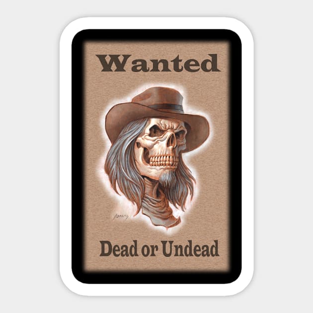 Wanted- outlaw Zombie Sticker by Paul_Abrams